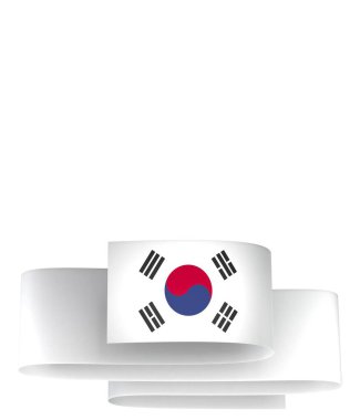 Güney Kore Kurdele Tasarım Elemanı Ulusal Kutlamalar ve Etkinlikler için beyaz arka planda izole