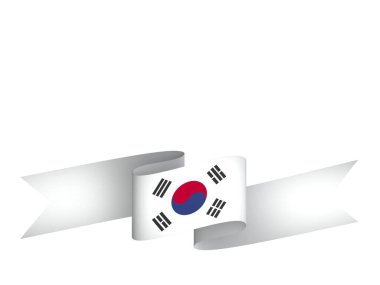 Güney Kore Kurdele Tasarım Elemanı Ulusal Kutlamalar ve Etkinlikler için beyaz arka planda izole