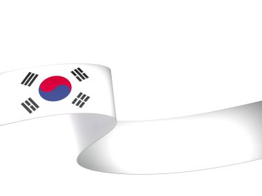 Güney Kore Kurdele Tasarım Elemanı Ulusal Kutlamalar ve Etkinlikler için beyaz arka planda izole