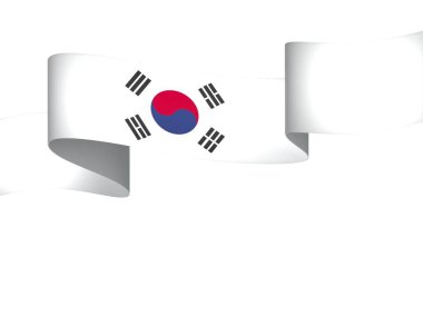 Güney Kore Kurdele Tasarım Elemanı Ulusal Kutlamalar ve Etkinlikler için beyaz arka planda izole