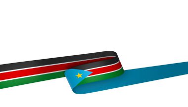 South Sudan Ribbon Flag Design Element isolated in a white background for National Celebrations and Events clipart