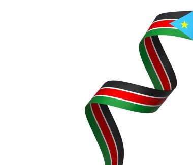 South Sudan Ribbon Flag Design Element isolated in a white background for National Celebrations and Events clipart