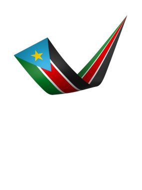 South Sudan Ribbon Flag Design Element isolated in a white background for National Celebrations and Events clipart