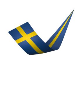 İsveç Kurdele Tasarım Elemanı Ulusal Kutlamalar ve Etkinlikler için beyaz bir arkaplanda izole edildi