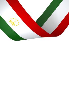 Tacikistan Kurdele Tasarım Elemanı Ulusal Kutlamalar ve Etkinlikler için beyaz bir arkaplanda izole edildi