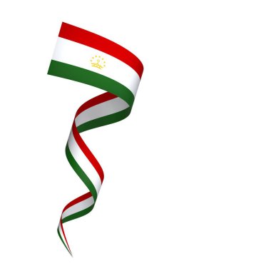 Tacikistan Kurdele Tasarım Elemanı Ulusal Kutlamalar ve Etkinlikler için beyaz bir arkaplanda izole edildi