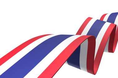 Tayland Kurdele Tasarım Elemanı Ulusal Kutlamalar ve Etkinlikler için beyaz bir arkaplanda izole edildi