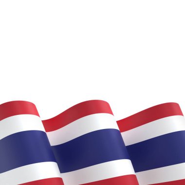 Tayland Kurdele Tasarım Elemanı Ulusal Kutlamalar ve Etkinlikler için beyaz bir arkaplanda izole edildi