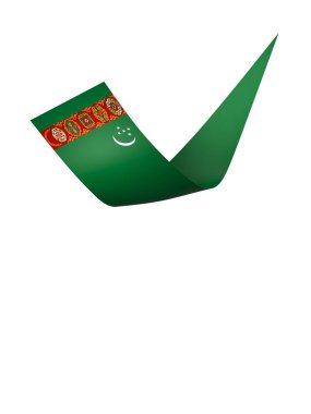 Türkmenistan Bayrak Tasarım Elemanı Ulusal Kutlamalar ve Olaylar için beyaz bir arkaplanda izole edildi