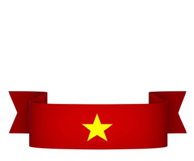 Vietnam Bayrak Tasarım Elemanı Ulusal Kutlamalar ve Etkinlikler için beyaz bir arkaplanda izole edildi