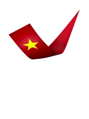 Vietnam Ribbon Flag Design Element isolated in a white background for National Celebrations and Events clipart