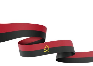 Angola Kurdele Tasarım Elemanı Ulusal Kutlamalar ve Olaylar için beyaz bir arkaplanda izole edildi