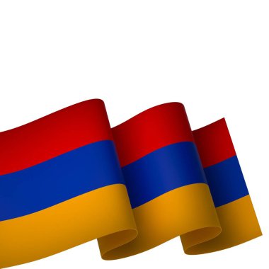 Ulusal Kutlamalar ve Etkinlikler için Ermenistan Bayraklı Bayrak Tasarım Elemanı beyaz bir arkaplanda izole edildi
