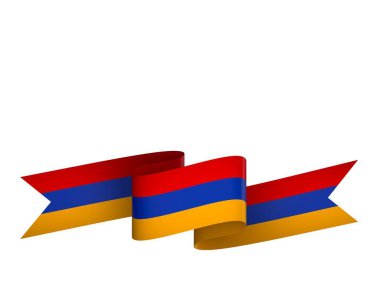 Ulusal Kutlamalar ve Etkinlikler için Ermenistan Bayraklı Bayrak Tasarım Elemanı beyaz bir arkaplanda izole edildi
