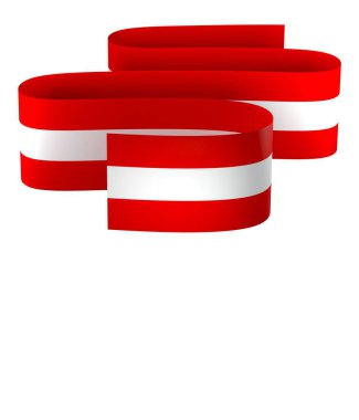 Avusturya Kurdele Tasarım Elemanı Ulusal Kutlamalar ve Etkinlikler için beyaz bir arkaplanda izole edildi