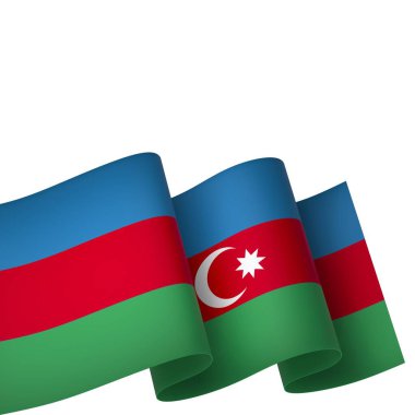 Azerbaycan Kurdele Tasarım Elemanı Ulusal Kutlamalar ve Olaylar için beyaz bir arkaplanda izole edildi