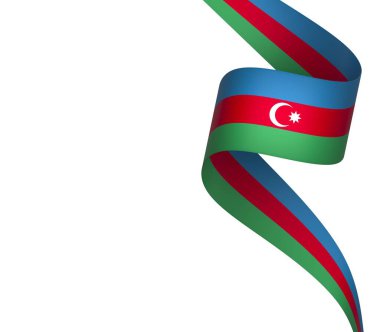 Azerbaycan Kurdele Tasarım Elemanı Ulusal Kutlamalar ve Olaylar için beyaz bir arkaplanda izole edildi