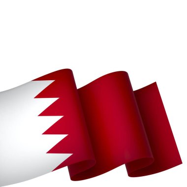 Bahrain Ribbon Flag Design Element isolated in a white background for National Celebrations and Events clipart