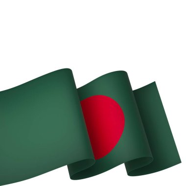 Bangladeş Bayrak Tasarım Elemanı Ulusal Kutlamalar ve Olaylar için beyaz bir arkaplanda izole edildi