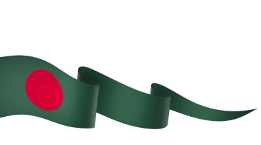 Bangladeş Bayrak Tasarım Elemanı Ulusal Kutlamalar ve Olaylar için beyaz bir arkaplanda izole edildi
