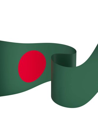 Bangladeş Bayrak Tasarım Elemanı Ulusal Kutlamalar ve Olaylar için beyaz bir arkaplanda izole edildi