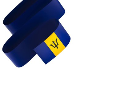 Ulusal Kutlamalar ve Olaylar için Barbados Bayrak Tasarım Elemanı beyaz bir arkaplanda izole edildi