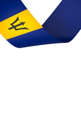 Ulusal Kutlamalar ve Olaylar için Barbados Bayrak Tasarım Elemanı beyaz bir arkaplanda izole edildi