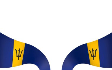 Ulusal Kutlamalar ve Olaylar için Barbados Bayrak Tasarım Elemanı beyaz bir arkaplanda izole edildi