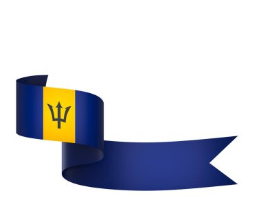 Ulusal Kutlamalar ve Olaylar için Barbados Bayrak Tasarım Elemanı beyaz bir arkaplanda izole edildi