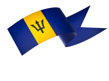 Ulusal Kutlamalar ve Olaylar için Barbados Bayrak Tasarım Elemanı beyaz bir arkaplanda izole edildi