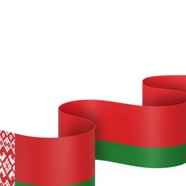 Belarus Kurdele Tasarım Elemanı Ulusal Kutlamalar ve Olaylar için beyaz bir arkaplanda izole edildi