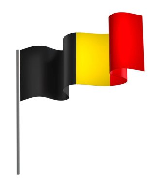 Belçika Bayrak Tasarım Elemanı Ulusal Kutlamalar ve Olaylar için beyaz bir arkaplanda izole edildi
