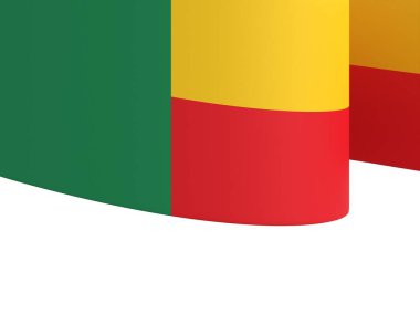 Benin Kurdele Tasarım Elemanı Ulusal Kutlamalar ve Olaylar için beyaz bir arkaplanda izole