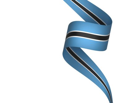 Ulusal Kutlamalar ve Etkinlikler için Botswana Kurdele Tasarım Elemanı beyaz bir arkaplanda izole edildi