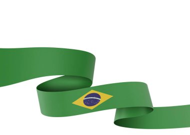 Brezilya Kurdele Tasarım Elemanı Ulusal Kutlamalar ve Etkinlikler için beyaz bir arkaplanda izole edildi