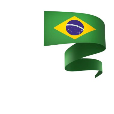 Brezilya Kurdele Tasarım Elemanı Ulusal Kutlamalar ve Etkinlikler için beyaz bir arkaplanda izole edildi