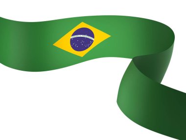 Brezilya Kurdele Tasarım Elemanı Ulusal Kutlamalar ve Etkinlikler için beyaz bir arkaplanda izole edildi