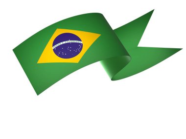 Brezilya Kurdele Tasarım Elemanı Ulusal Kutlamalar ve Etkinlikler için beyaz bir arkaplanda izole edildi