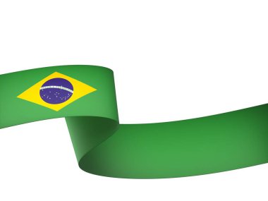 Brezilya Kurdele Tasarım Elemanı Ulusal Kutlamalar ve Etkinlikler için beyaz bir arkaplanda izole edildi