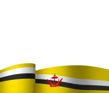 Brunei Kurdele Tasarım Elemanı Ulusal Kutlamalar ve Olaylar için beyaz bir arkaplanda izole edildi