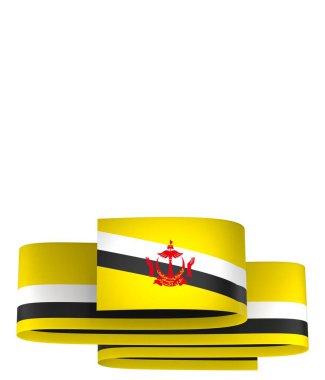 Brunei Kurdele Tasarım Elemanı Ulusal Kutlamalar ve Olaylar için beyaz bir arkaplanda izole edildi