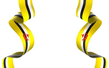 Brunei Kurdele Tasarım Elemanı Ulusal Kutlamalar ve Olaylar için beyaz bir arkaplanda izole edildi