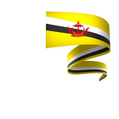 Brunei Kurdele Tasarım Elemanı Ulusal Kutlamalar ve Olaylar için beyaz bir arkaplanda izole edildi