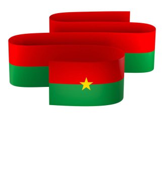 Burkina Faso Kurdele Tasarım Elemanı Ulusal Kutlamalar ve Olaylar için beyaz bir arkaplanda izole edildi