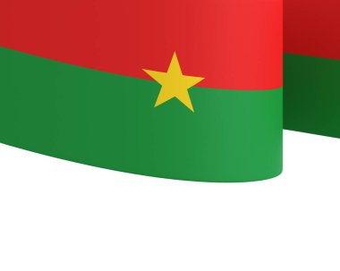 Burkina Faso Kurdele Tasarım Elemanı Ulusal Kutlamalar ve Olaylar için beyaz bir arkaplanda izole edildi
