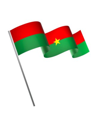 Burkina Faso Kurdele Tasarım Elemanı Ulusal Kutlamalar ve Olaylar için beyaz bir arkaplanda izole edildi