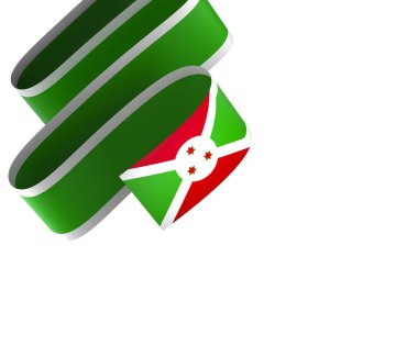 Burundi Kurdele Tasarım Elemanı Ulusal Kutlamalar ve Olaylar için beyaz bir arkaplanda izole edildi