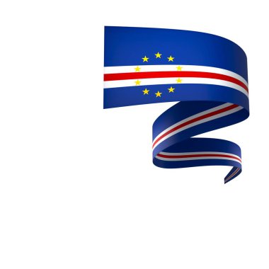 Cabo Verde Kurdele Tasarım Elemanı Ulusal Kutlamalar ve Olaylar için beyaz bir arkaplanda izole