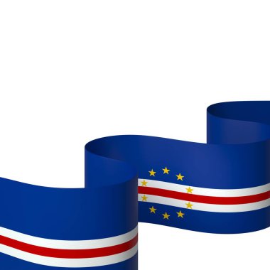 Cabo Verde Kurdele Tasarım Elemanı Ulusal Kutlamalar ve Olaylar için beyaz bir arkaplanda izole