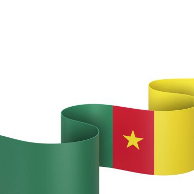 Ulusal Kutlamalar ve Olaylar için Kamerun Bayrakları Tasarım Elemanı beyaz arkaplanda izole edildi